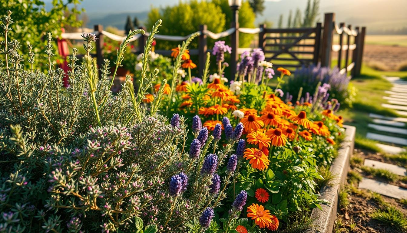 Blumen und Kräuter zusammen pflanzen im Garten