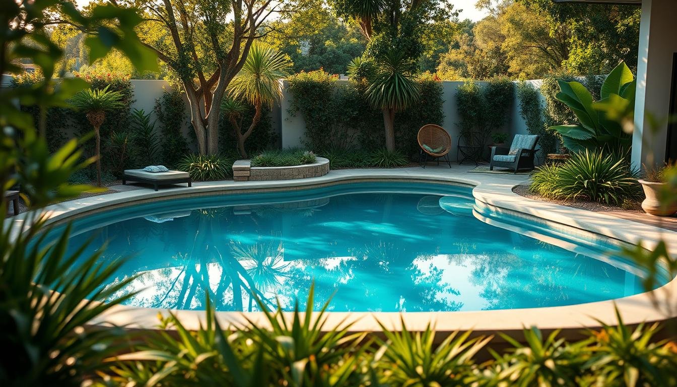 Wartungsarmer Pool in kleinem Garten